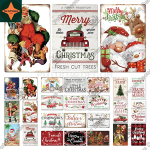 Jingle All the Way: Deck Your Halls with Our Enchanting Collection of Vintage Christmas Tin Signs