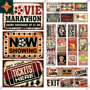 Reel Memories: Capture the Magic of the Movies with Our Collection of Vintage Cinema Tin Signs