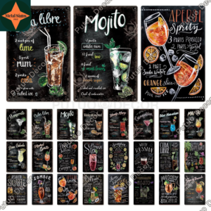 Stir Shake Serve: Elevate Your Cocktails with Our Vintage Cocktail Tin Signs