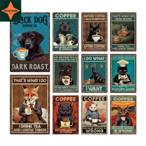Cozy Up with Cats and Dogs: Discover Our Enchanting Collection of Cat Dog Tin Signs