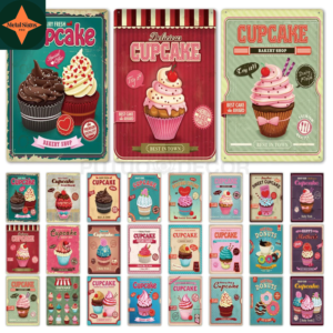 Sweet Treats and Timeless Charm: Vintage Cupcake Tin Sign for Baking Enthusiasts