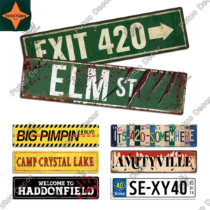 Elm Street Stoner's Paradise: Embrace the Chills and the Vibes with Our Retro Elm Street Tin Sign