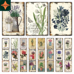 Floral Flair: Infuse Your Home with Timeless Charm with Our Collection of Vintage Flower Tin Signs