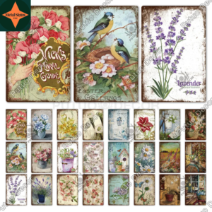 Blooming Elegance: Embrace the Essence of Nature's Beauty with Our Collection of Vintage Flower Tin Signs