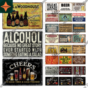Beer Puns and Cheers: Vintage Beer Humor Tin Signs for Beer Lovers