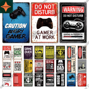 Gamer's Sanctum: Vintage Style Game Zone Tin Rusted Signs
