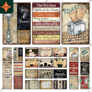 Chef's Corner: Vintage My Kitchen My Rules Tin Sign for Culinary Enthusiasts
