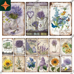 Blooming Beauty: Discover Our Enchanting Collection of Lavender Metal Signs