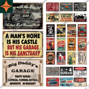 Rule Your Roost: Vintage Tin Sign with a Touch of Humor for the Man Cave