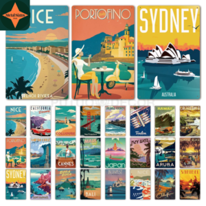 Voyager's Delight: Embark on a Journey of Timeless Adventure with Our Collection of Travel Destinations Famous Places Tin Signs