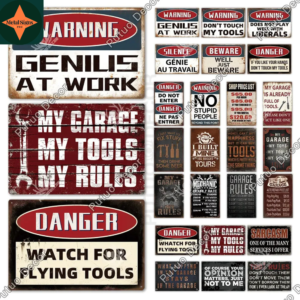 Rule Your Kingdom: Vintage Tin Sign for Garage Enthusiasts